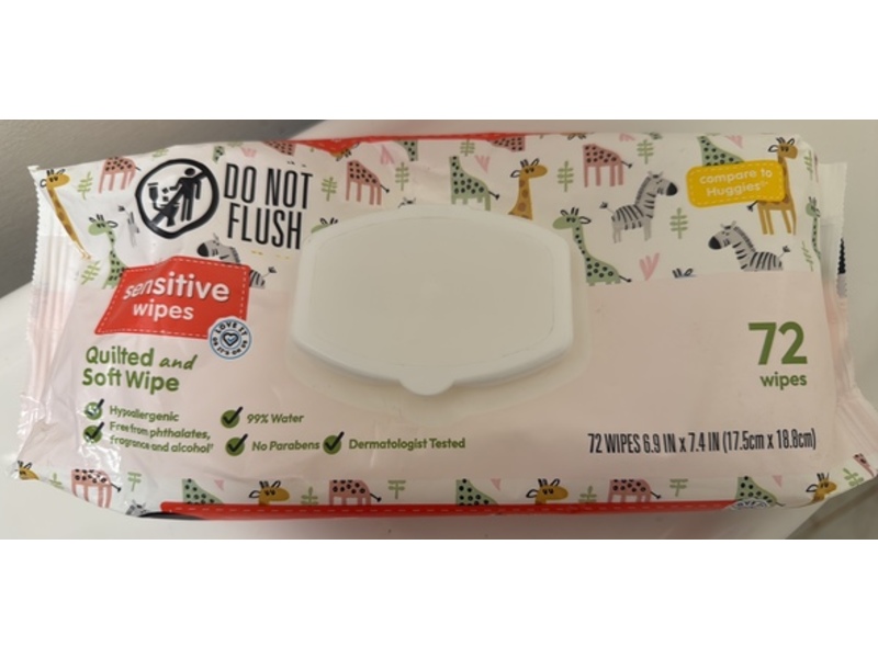 Signature Select Sensitive Wipes, 72 Count