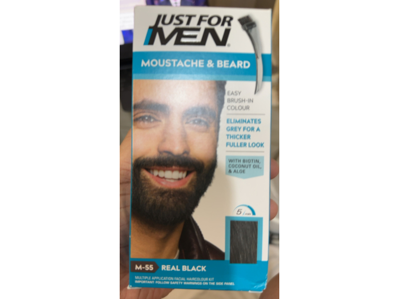Just For Men Moustache & Beard Facial Haircolour Kit, Real Black