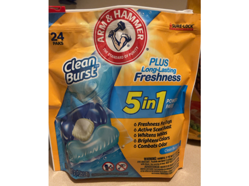 Arm & Hammer 5-In-1 Power Packs, Clean Burst, 24 Count