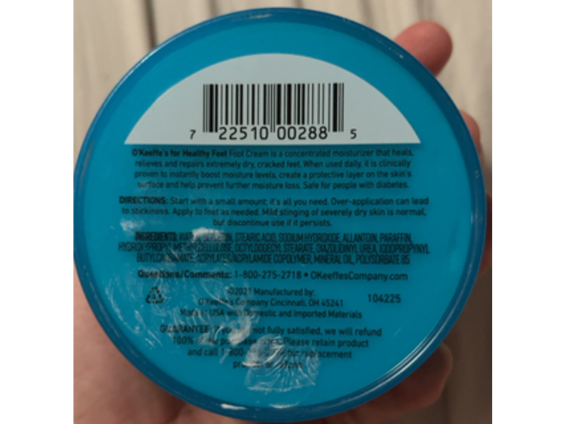 O'Keeffe's Healthy Feet Foot Cream, 3.2 oz/91 g