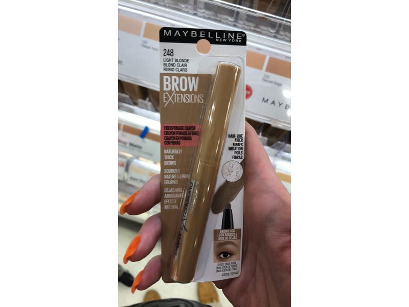 Maybelline Brow Extensions Eyebrow Fiber Pomade Crayon, Light Blonde, 0.014 Ounce
