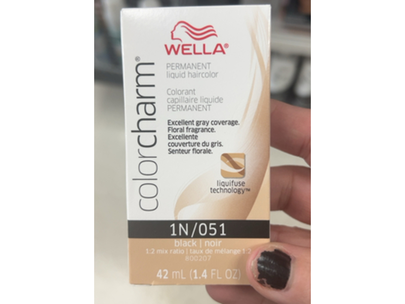 Wella Colorcharm Permanent Liquid Haircolor, 1N/051 Black, 1.4 fl oz/42 mL