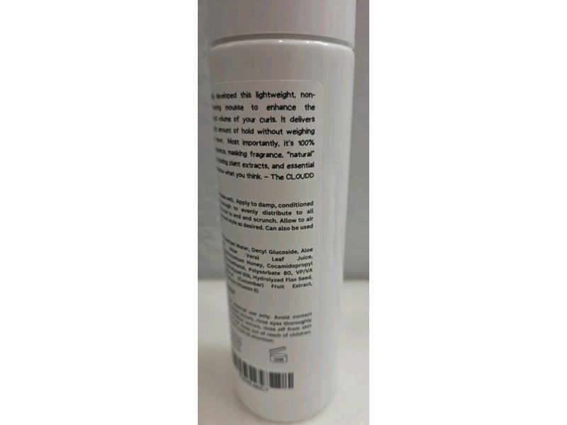 Cloudd Curl Defining Styling Mousse, Fragrance Free, 7 fl oz/210 mL