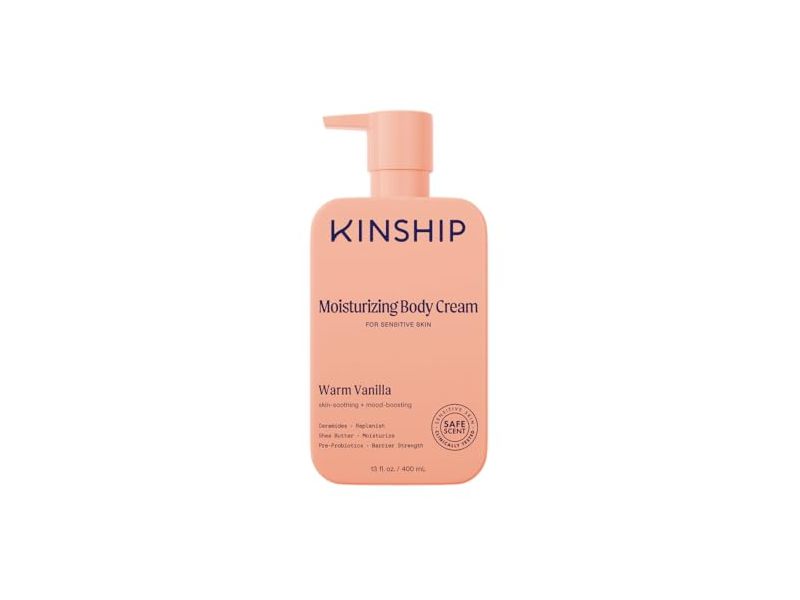 Kinship Moisturizing Body Cream, Warm Vanilla, 13 fl oz/400 mL