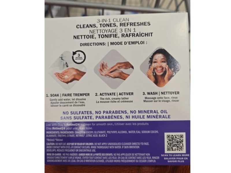 Olay Cleansing Melt Daily Facial Cleanser Dissolving Pads, Retinol, 32 Count, Pack Of 2