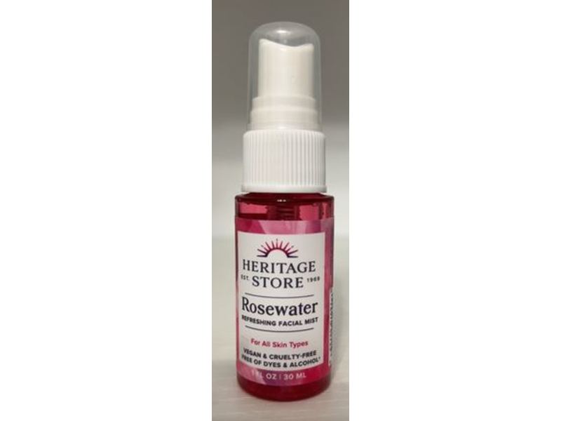 Heritage Store Refreshing Facial Mist, Rosewater, 1 fl oz/30 mL
