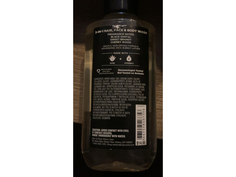 Bath & Body Works 3 In 1 Hair Face & Body Wash, Manhattan Nightcap, 10 fl oz/295 mL