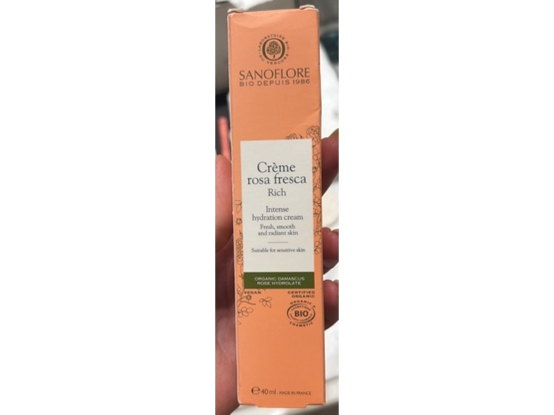Sanoflore Rich Intense Hydration Cream, Rosa Fresca, 40 mL
