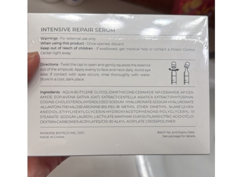 Skinerse Intensive Repair Serum, 0.04 fl oz/12 mL, 30 Count