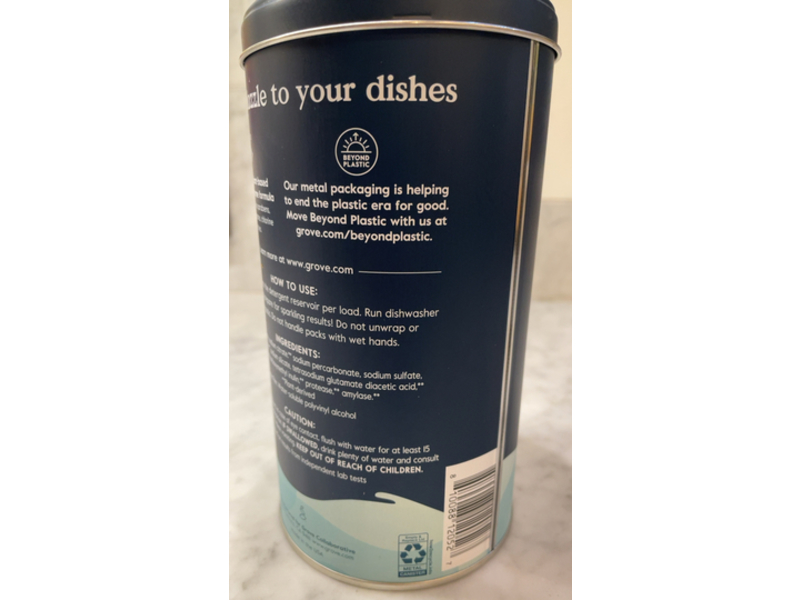 Grove Co Total Clean Dishwasher Detergent Packs, Free & Clear, 19 oz/540 g, 36 Count