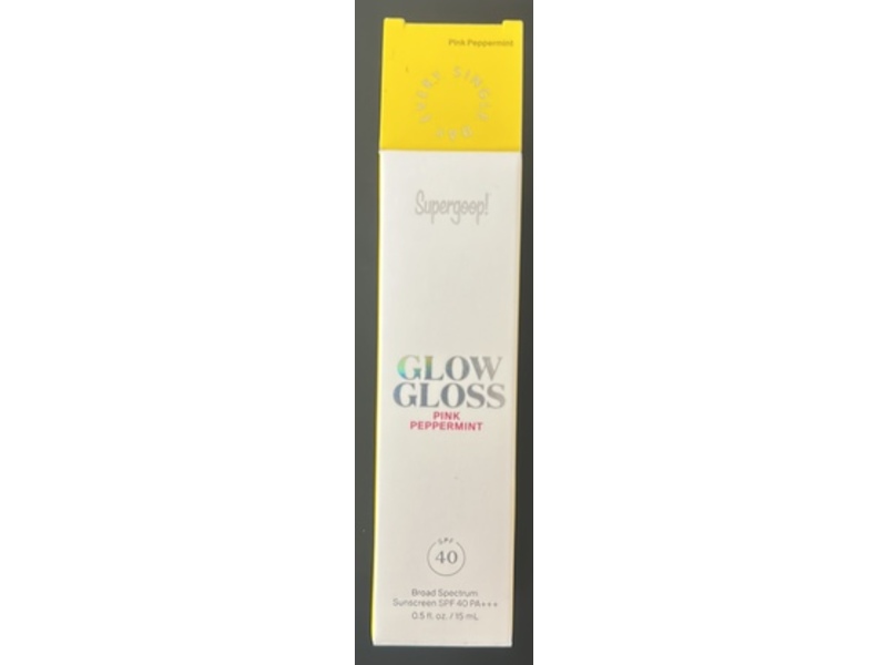 Supergoop! Glow Gloss Lip Sunscreen, Pink Peppermint, SPF 40 PA+++, 0.5 fl oz/15 mL