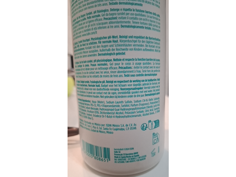 ISDIN Hygiene Germisdin Original Syndet Shower Gel, Normal Skin, 1000 mL
