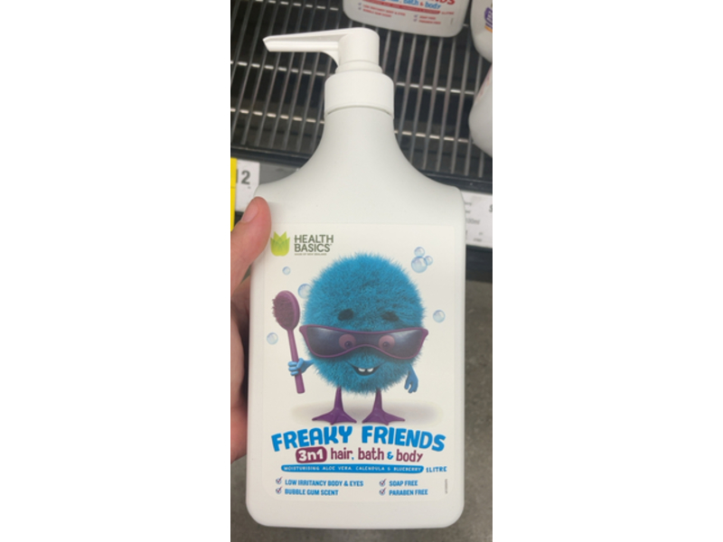 Health Basics Freaky Friends 3 N 1 Hair, Bath & Body Wash, 1 L