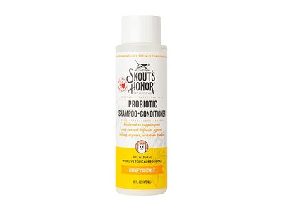 Skout's Honor Probiotic Cat Shampoo + Conditioner, Honeysuckle, 16 fl oz/473 mL