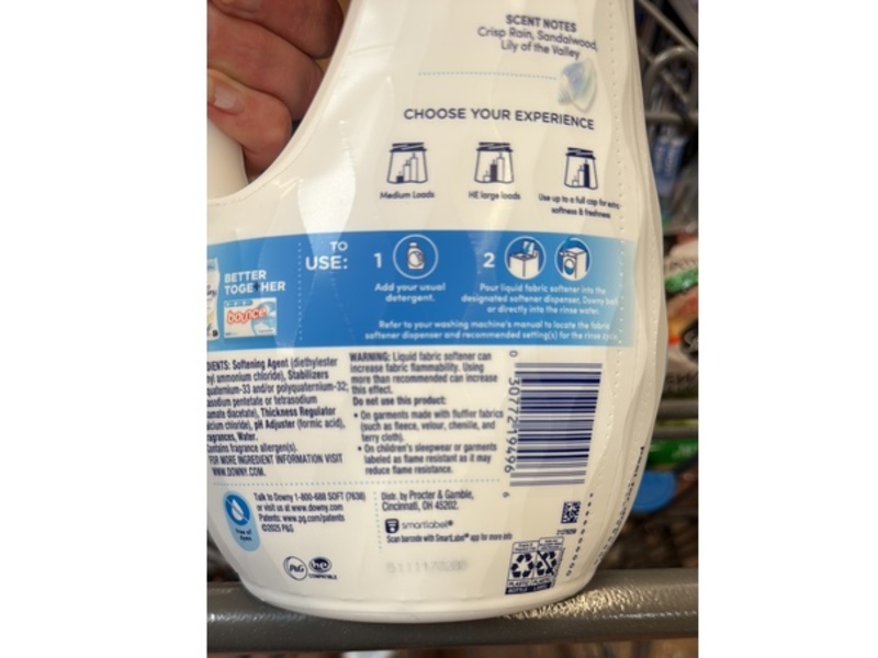 Downy Gentle Soft + Fresh Liquid Fabric Softener, Ocean Mist, 66 Loads, 44 fl oz