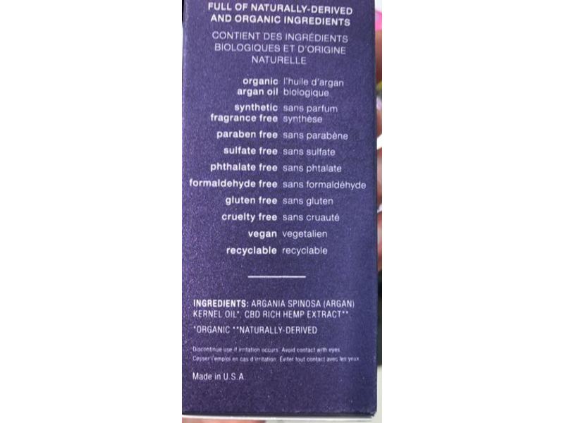 Josie Maran Skin Dope, Argan Oil + 100 mg CBD, 1.7 fl oz/50 mL