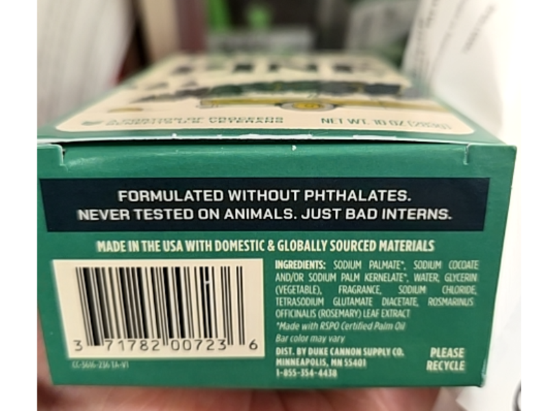 Duke Cannon Big Ass Brick Of Soap, Illegally Cut Pine, 10 oz/283 g