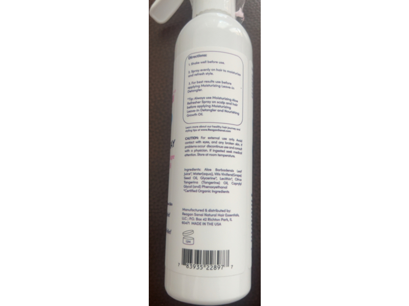 Reagan Sanai Moisturizing Refresher Spray, Aloe Vera, Grape Seed Oil & Tangerine Oil, 6 fl oz/236 mL