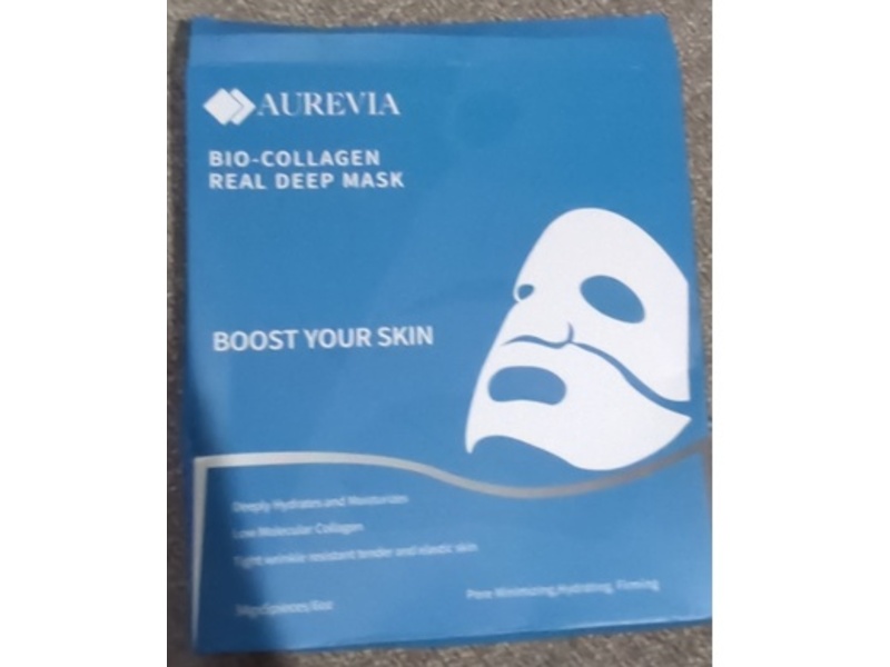 Aurevia Bio-Coolagen Real Deep Mask Boost Your Skin, 1.19 oz/34 g, 5 Count