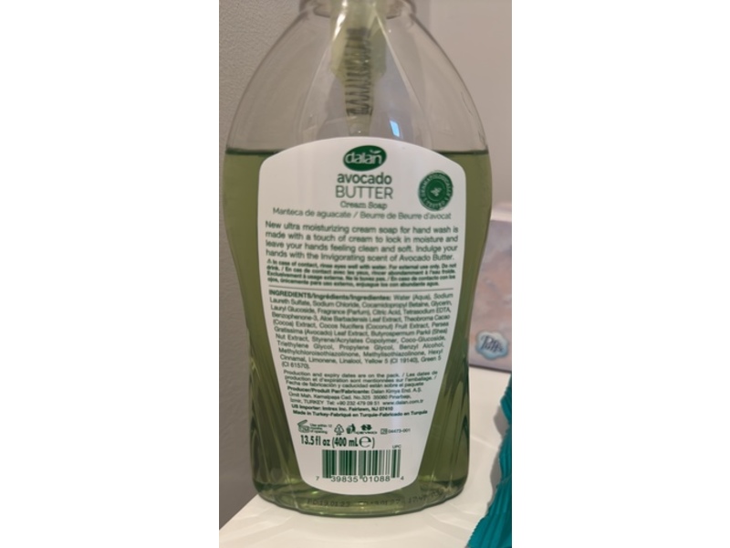 Dalan Avocado Butter Cream Soap Ultra Moisturizing Hand Wash, 13.5 fl oz/400 mL