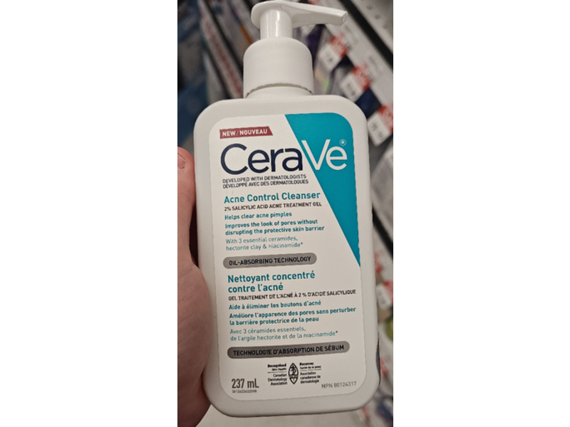 Cerave Acne Control Cleanser Acne Treatment Gel, Salicylic Acid, 237 mL