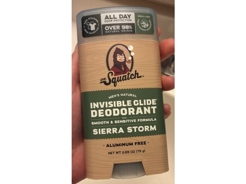 Dr. Squatch Invisible Glide Deodorant, Sierra Storm, 2.65 oz/75 g