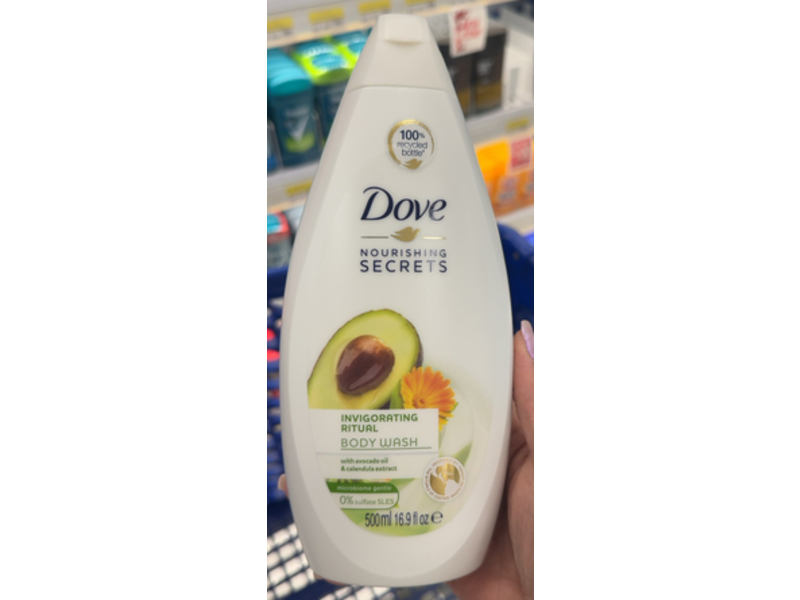 Dove Nourishing Secrets Invigorating Ritual Body Wash, Avocado Oil & Calendula Extract, 16.9 fl oz/500 mL