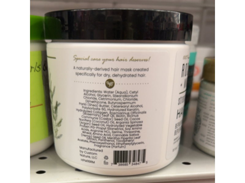 100% Pure Rosemary + Mint Strengthening Hair Mask, 16 fl oz/473 mL