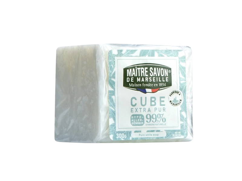 Maître Savon De Marseille The Extra Pur Cube Pure White Soap, 10.58 oz/300 g