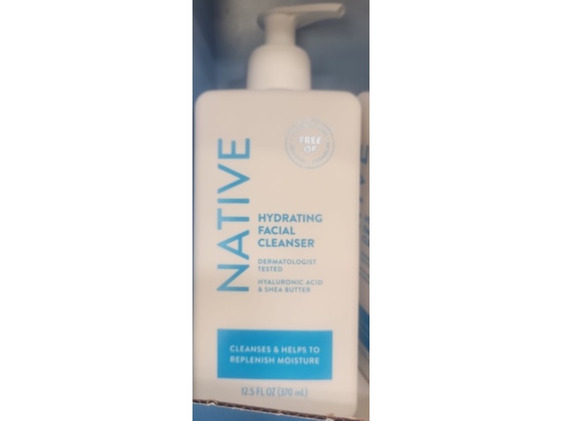Native Hydrating Facial Cleanser, Hyaluronic Acid & Shea Butter, 12.5 fl oz/270 mL