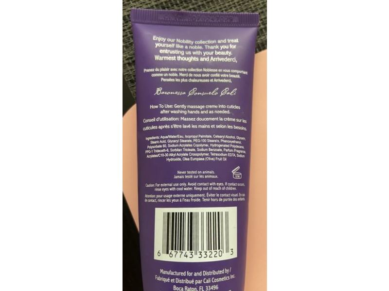 Baronessa Cali Barone Cuticle Cream, Champagne, 2.5 fl oz/75 mL