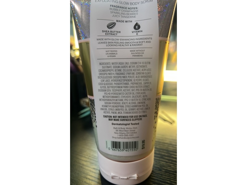 Bath & Body Works Exfoliating Glow Body Scrub, Champagne Toast, 7.4 fl oz/210 g