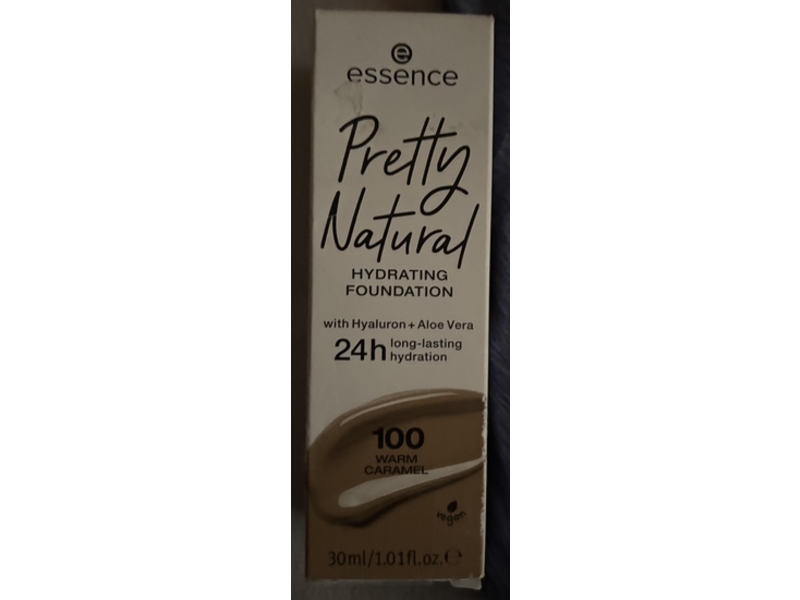 Essence Pretty Natural Hydrating Foundation, 100 Warm Caramel, 1.01 fl oz/30 mL