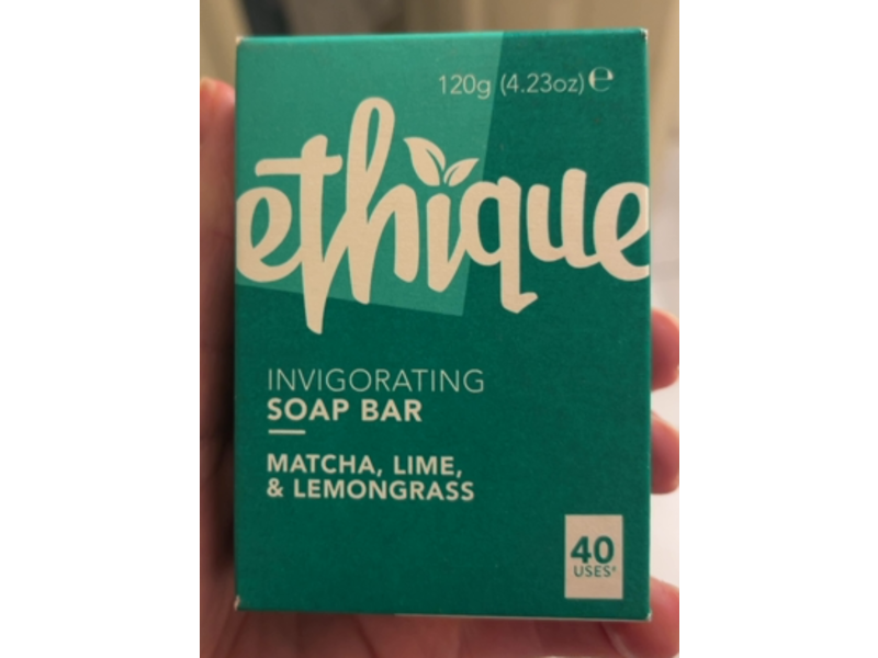Ethique Invigorating Soap Bar, Matcha + Lime & Lemongrass, 4.23 oz/120 g