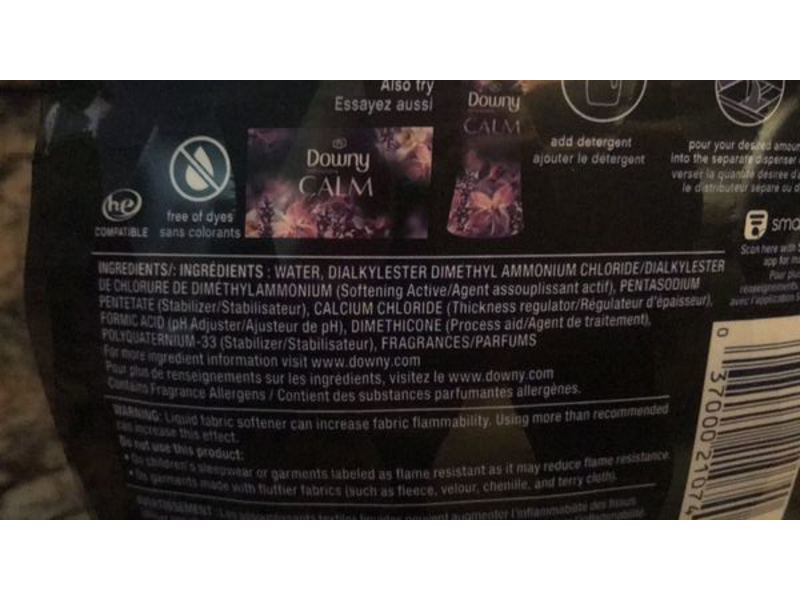 Downy Infusions Calm Liquid Fabric Softener, Lavender & Vanilla Bean, 83 Loads, 56 fl oz / 1.66 L