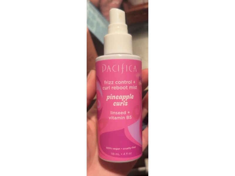 Pacifica Pineapple Frizz Control + Curl Reboot Mist, Linseed + Vitamin B5, 4 fl oz/118 mL