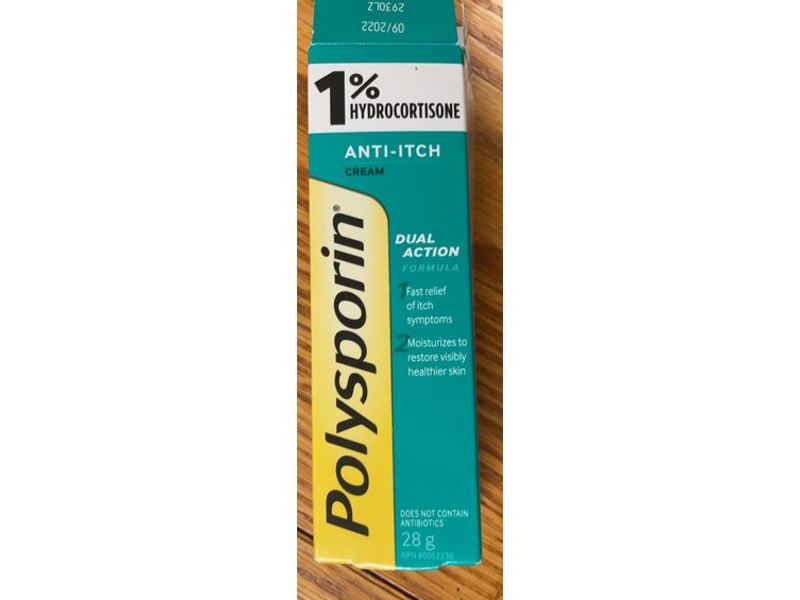 Polysporin 1% Hydrocortisone Anti-Itch Cream, Dual Action Formula, 28 g