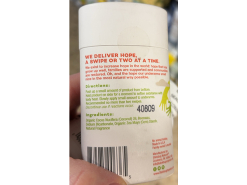 Stinkbug Life Doesn't Stink Deodorant, Coconut Melon, 2.65 oz 75 g