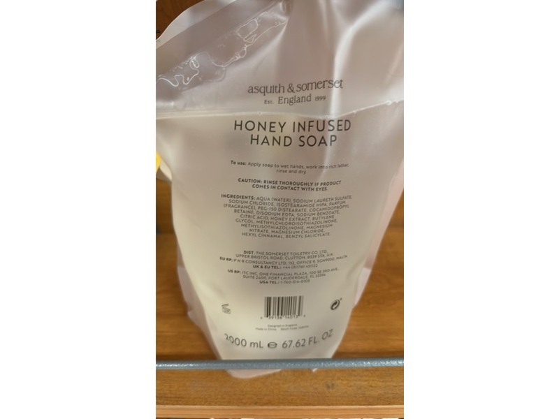 Asquith & Somerset Honey Infused Hand Soap, 67.63 fl oz/2000 mL