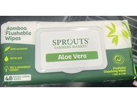Sprouts Bamboo Flushable Wipes, Aloe Vera, Extra Large, 48 Count - thumbnail 2