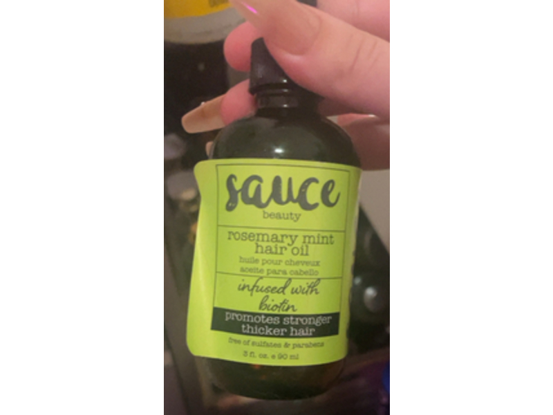 Sauce Beauty Rosemary Mint Hair Oil, Biotin, 3 fl oz/90 mL