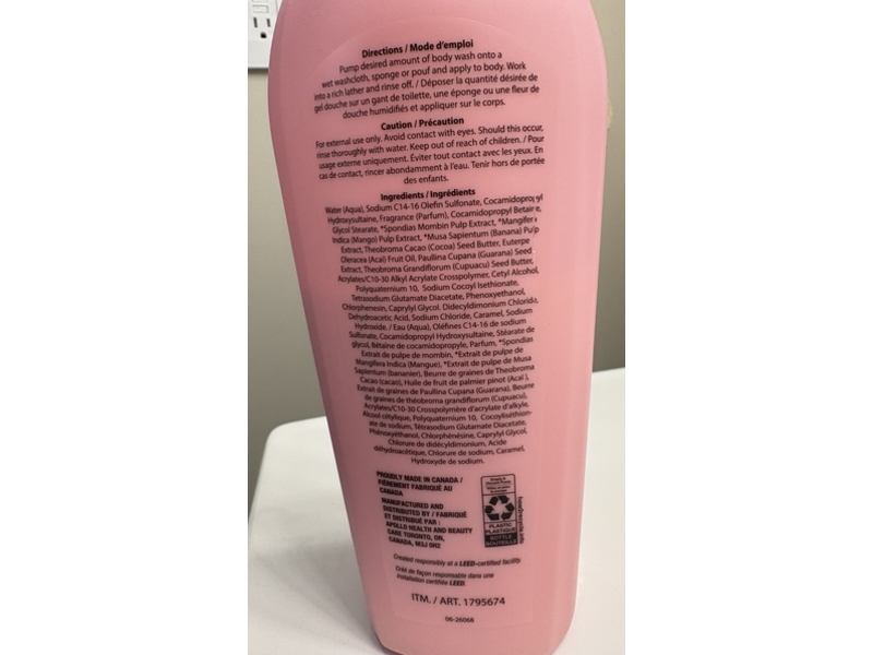 Nutrius Brazilian Body Wash, Berry Bliss, 25.4 fl oz/750 mL