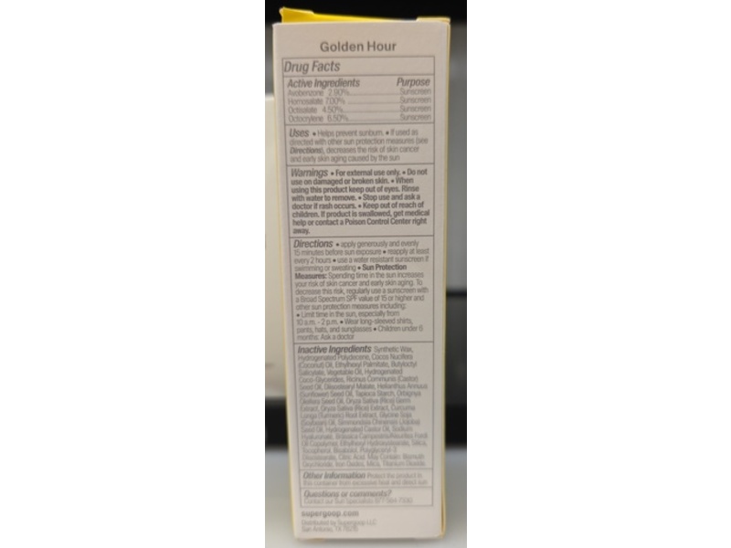 Supergoop Glow Screen Sun Lighter, Golden Hour, SPF 45 PA+++, 0.35 oz/10 g