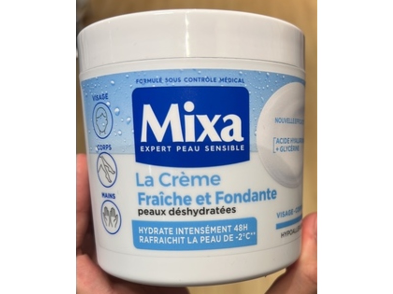 Mixa Fresh & Melting Cream, Hyaluronic Acid + Glycerin, 400 mL