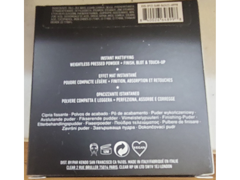 Kvd Beauty Lock-It Refillable Mattifying Pressed Finishing Powder, Light/Medium, 0.28 oz/8 g