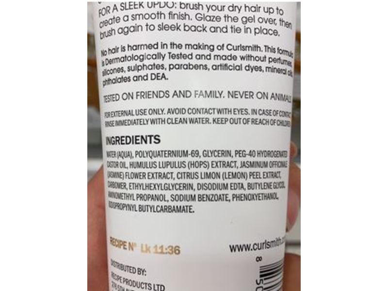 Curlsmith Shine Gel, Fragrance Free, Strong Hold 9, 8 fl oz/237 mL