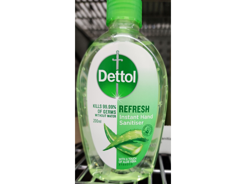 Dettol Instant Hand Sanitiser, Refresh, Aloe Vera, 200 mL