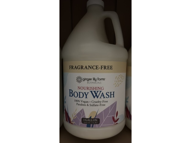 Ginger Lily Farms Botanicals Nourishing Body Wash, Fragrance-Free, 128 fl oz/3.78 L