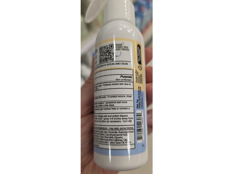 Tubby Todd Bath Co Sweet Cheeks Diaper Paste Spray, Zinc Oxide, 3 fl oz/89 mL