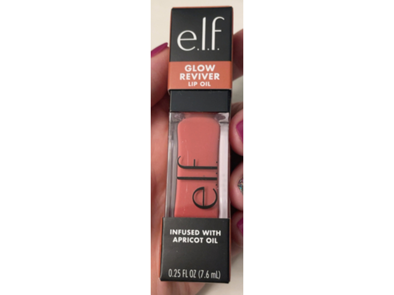 e.l.f. Glow Reviver Lip Oil, It's Giving Guava, 0.25 fl oz/7.6 mL